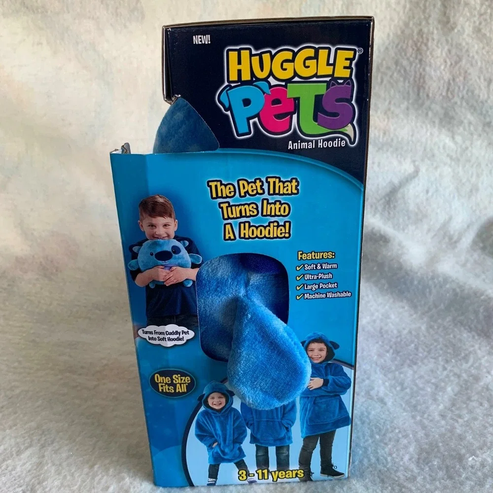 NWT Huggle Pets Kids Plush Animal Hoodie Snuggly Puppy One Size Ages 3-11 - Picture 2 of 5